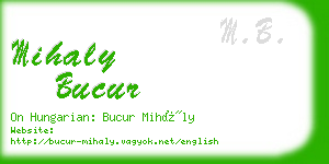 mihaly bucur business card